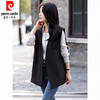 Pierre Cardin 24 years new style French style suit vest women's early spring loose suit jacket V-neck vest top black 3XL 135 to 150 pounds