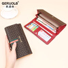 Gorola 2025 New Wallet Women's Long Fashion Printed Clutch European and American Style Ladies' Wallet Clutch Bag Multiple Card Slots Beige