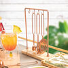 Karma Bartender Set 5-Piece Bar Tool Set with Marble Stand Home Bartending Set Copper