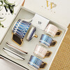 WOOCH Victoria 1 Pot 4 Cups and Saucers Gift Box Light Luxury Afternoon Tea Set New Home Gift Wedding Gift Victoria 1 Pot 4 Cups and Saucers - Brilliant Blue + Red Gift Box