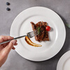 Baijie ceramic Western dinner plate 10.5-inch high-end simple linear white steak dinner plate salad pasta plate 1 piece
