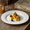 Baijie ceramic Western dinner plate 10.5-inch high-end simple linear white steak dinner plate salad pasta plate 1 piece