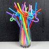 Jidaocook disposable straws, individually packaged, colorful, artistic straws, elbow juice drink slender straws, colored, individually packaged, 200 pieces