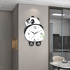 Dilan's new living room silent panda wall clock home creative wall electronic clock bedroom modern decorative clock wall clock HH large 46*36cm feet swing