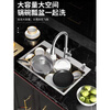 Jiumuwang kitchen sink 304 stainless steel hand-drawn thickened single-slot household dishwashing basin under-counter basin thickened 55*40 with drain set A