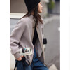 Demana Fashionable Urban Winter Casual Stand Collar Loose Patch Pocket Imitation Shearling Jacket Women's Short Smoke Gray M
