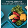 Camellia storage basket, double-layer vegetable washing basket, multi-functional water filter basket, fruit basket, fruit and vegetable drain basin, vegetable sieve, large, medium and small, random colors, 3-piece set 2L