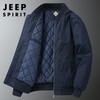 JEEP SPIRIT Jeep flagship thick bomber jacket men's autumn and winter outdoor leisure pure cotton washed cotton and thickened cotton jacket dark blue (cotton and thickened) XXL /150-170 catties