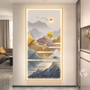 Mopai (Mopai) entrance hall decorative painting light luxury and high-end sense with LED light painting entrance corridor aisle hanging painting background wall painting Jiayouwanfu 80*160cm (LED light painting/remote charger type)
