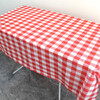 Miaojie disposable tablecloth thickened rectangular tablecloth plastic kindergarten printing light luxury high-end home tablecloth 1.4m red grid 10 sheets stack