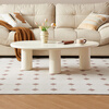 Quanyou Home Cream Style Coffee Table Living Room Home Balcony Leisure Small Tea Table Modern Simple Special-shaped Small Table Furniture