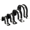 Tianzhuo Hardware 304 stainless steel U-shaped belt with rubber strip riding clip steel pipe buckle clamp clamp pipe clamp fixed cable hose hoop locking with rubber strip 20mm 5 pieces (4 tubes)
