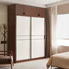 Quanyou Home Nordic log style furniture sliding door wardrobe bedroom wardrobe home sliding door storage storage combination cabinet