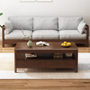 Siguyuan solid wood coffee table living room household size simple modern European tea cabinet slate double layer tea table with drawers new four-drawn wood color 120x60x45cm self-installation