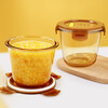 Chuangde heat-resistant glass soup cup microwave crisper refrigerator storage noodle bowl breakfast cup lunch box amber 700ml*2
