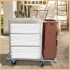 Huili's stainless steel linen cart, special work model for guest rooms, hotel cleaning and housekeeping service, cleaning hand push, disassembly and thickening bilateral 6-inch wheels-regular model