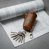 Key bag for women, exquisite and high-end, multifunctional, large-capacity, car key bag, men's change storage key bag, small hanging bag, cowhide brown 10*5CM