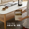 Genji Muyu solid wood slate coffee table modern simple oak tea table Nordic living room home small apartment tea table white slate 1 meter
