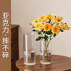 Fan Yejia transparent acrylic anti-fall vertical pattern vase high-end decoration living room flower arrangement simple water-raised flowers roses and lilies