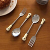 Ye Yu ins portable tableware set spoon, fork and chopsticks three-piece set for office workers, students and children wooden storage box ins rice cat claw #spoon+fork+wooden chopsticks gift box