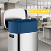 KUK stainless steel trash can large foot with cover kitchen living room home hotel commercial office building 50L sand steel silver