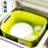 Home KATEI STORY Korean imported plastic sink fruit and vegetable basket kitchen mobile sink sink with handle drain basket green