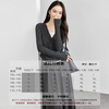 Shandubila Lazy Style Knitted Sweater Set Women's Autumn and Winter Two-piece Top Slimming Skirt Two-piece Set Dark Gray XL