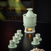 Yuansu FATEHOUSE Longquan Celadon Ceramic Wine Set Warm Wine Candle Wine Divider White Wine Cup Rice Wine Sake Hot Wine Set Logo Longquan Celadon Warm Wine Cup + Sauce