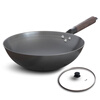 Dianjiang cast iron round bottom wok 32cm old-fashioned cast iron pot household cooking pot 32cm uncoated, lightweight and not easy to rust