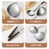 Baijie stainless steel spatula, cooking spatula, small spoon, small spatula, imitation wood handle, insulated food supplement tool, 2-piece set