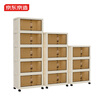 Jingdong-made installation-free storage cabinet with wheels, foldable magnetic large-capacity storage cabinet, bedside table, 55cm wide, three layers