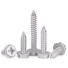 Jinggong 304 stainless steel cross flange self-tapping screws and bolts Cross external hexagonal padded self-tapping screws M6*16 (5 pieces)