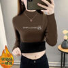 Xuyiren thickened silver fox velvet half turtleneck bottoming shirt for women 2025 winter new style women's slim inner warm top brown brown SH model XL recommended 115-130 catties