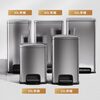 Jinke 30L stainless steel trash can large foot-operated with lid square classification hotel lobby office shopping mall corridor outdoor commercial sand silver steel