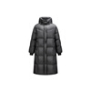 PEACEBIRD Women's Down Jacket Hooded Puff Winter Warm Bread Jacket Black 2 Long M