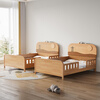Door-to-door solid wood children's bed with guardrails solid wood children's bed with guardrails 1.2 meters for boys and girls solid wood color 1.5 meters 1.35 all solid wood double side guardrail bed + 10cm soft and hard 1200*2000