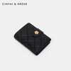 CinvaiKrose Bags Women's Bags Wallet Women's 2025 New Genuine Leather Wallet Niche Design Multi-Card Slot Coin Purse Black