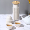 Heat-resistant disposable kung fu tea cup with storage cup holder rice husk tea cup tea reception 60ml high-end tea cup Daoxiang cup 60ML 6 pack 300 only with high-end storage rack
