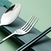 Portable tableware for picking up paintings, stainless steel fork spoon + alloy chopstick set, adult student travel box set of four