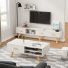 Coolin TV cabinet simple Nordic small apartment living room bedroom storage furniture retractable TV cabinet warm white