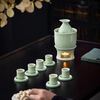 Yuansu FATEHOUSE Longquan Celadon Ceramic Wine Set Warm Wine Candle Wine Divider White Wine Cup Rice Wine Sake Hot Wine Set Logo Longquan Celadon Warm Wine Cup + Sauce