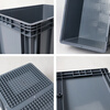 EU thickened logistics box reinforced bottom large three-dimensional warehouse plastic turnover box rectangular gray industrial box storage box EU64175 blue (outside 600*400*147) thickened (three-dimensional warehouse box) welcome to purchase