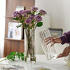 Fan Yejia transparent acrylic anti-fall vertical pattern vase high-end decoration living room flower arrangement simple water-raised flowers roses and lilies