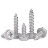Jinggong 304 stainless steel cross flange self-tapping screws and bolts Cross external hexagonal padded self-tapping screws M6*16 (5 pieces)