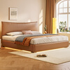 Dongxiong ultra-thin bedside leather bed adjustable small apartment cream style master bedroom soft bed high box storage translation bed ecological leather bed/encrypted silent ribbed frame 1500mm*2000mm frame structure