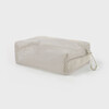 MUJI recycled polyester fiber three-dimensional mesh bag beige approximately 16x11x5cm