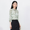 Jiuzi Annako printed chiffon shirt women's summer loose mountain floral green suspender green flower light green L