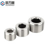 Guwanji 304 stainless steel hexagonal plug outer wire NPT pipe oil plug RC bulk head screw plug G1 inch 2 points 3 points 4 points 6 points PT1/2 (4 points) 1 piece