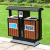 Maixiang Sanitation Outdoor Trash Cans Two Categories New National Standard Sanitation Customized Peel Bin Large Commercial Steel Wood Trash Can Outdoor Park Scenic Area Property Shopping Mall