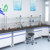 Kaiyuan Laboratory Workbench All Steel Corrosion Resistant Acid and Alkali Resistant High Temperature Operation Table with Water Sink and Reagent Rack Experiment Table All Steel 3000*1500*800mm KY-SYT11